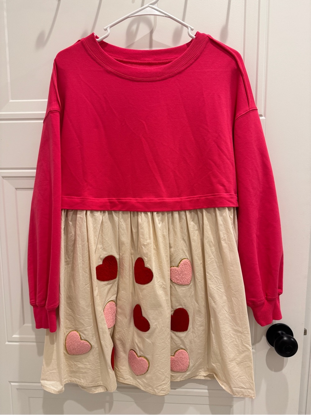 Heart Sweatshirt Poplin Mini Boutique Dress